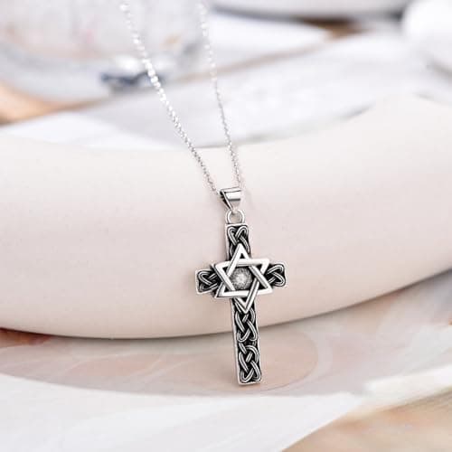 TALYKONG Celtic Cross Necklace & Star of David for Men & Women Judaic Jewelry Gifts