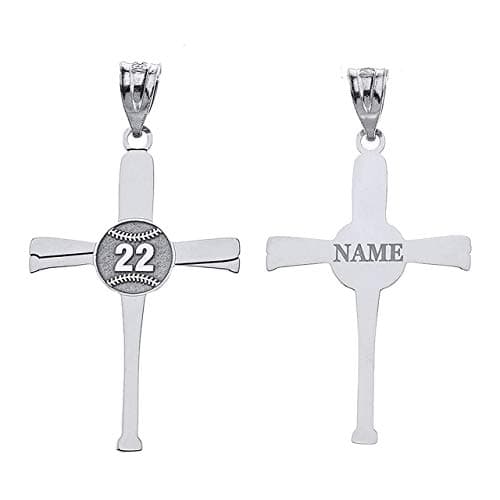 Claddagh Gold Baseball Bat Athlete Pendant with Name and Number