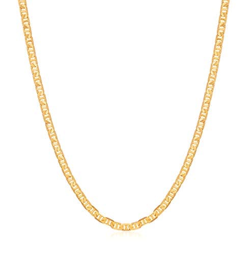 Barzel Brazilian Made 18K Gold Plated Women's Flat Mariner Necklace
