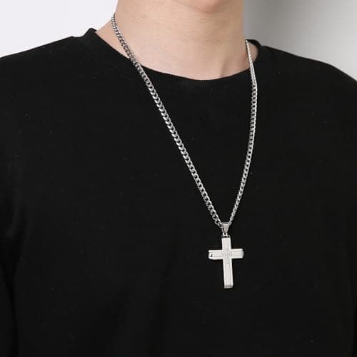 Stainless Steel Minimalist Cross Necklace for Men and Boys