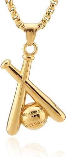 Naivo Fashion Baseball Stainless Steel Pendant Necklace 24'' Chain