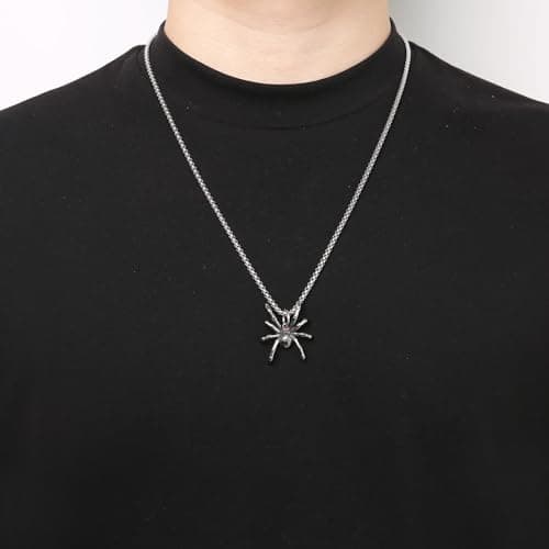 HZMAN Men's Gothic Stainless Steel Halloween Pendant Necklace Jewelry Gift