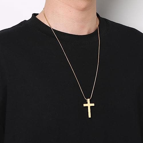 HZMAN Philippians 4:13 Strength Cross Pendant Necklace