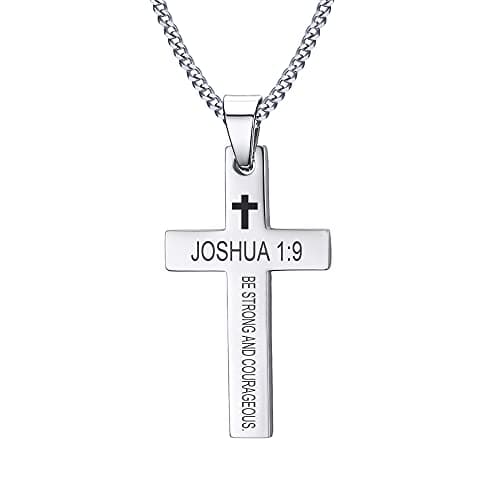 VNOX Cross Necklaces for Men & Boys - Christian Jewelry with Religious Quotes