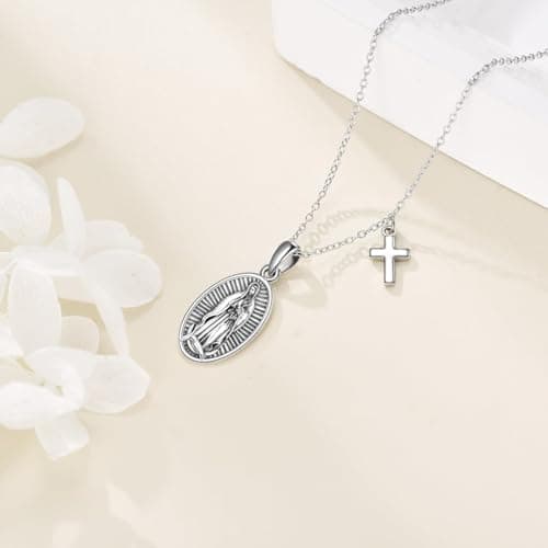 YONFQE Celtic Knot Sterling Silver Abalone Cross Pendant Jewelry for Women