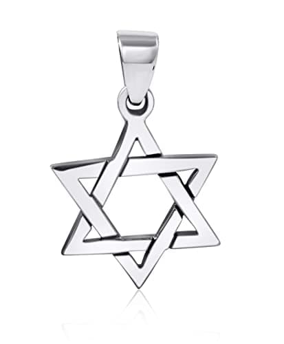 AJDesign Classic Star of David Necklace Pendant 925 Sterling Silver Jewish Jewelry