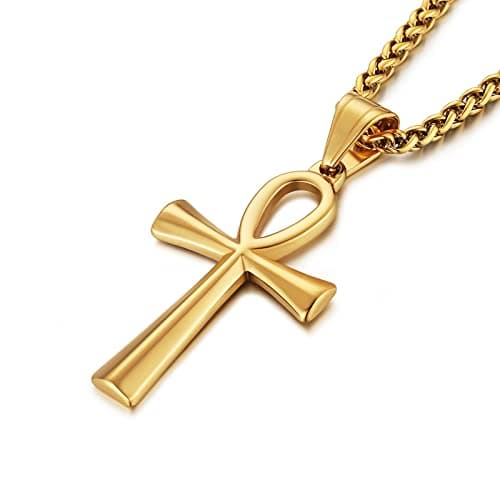 Men's Stainless Steel Ankh Cross Necklace for the audience of men.