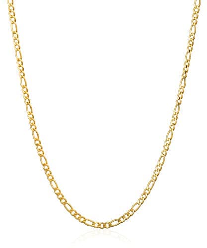 Gold Plated Figaro Chain Necklace for Women & Men