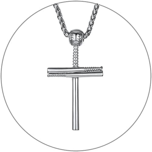 GOLDCHIC JEWELRY Sports Necklaces for Men and Teens – Stainless Steel Chain Jewelry for Football, Baseball, Soccer, Basketball, and Softball Fans