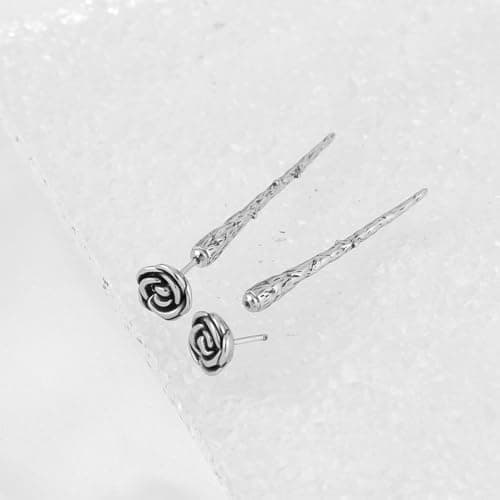 HZMAN Rose Stud Earrings for Women and Men