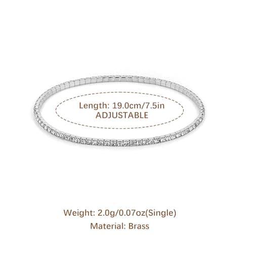 10 Pcs Tennis Bracelets Set for Women Girl Wedding Party Jewelry Gift