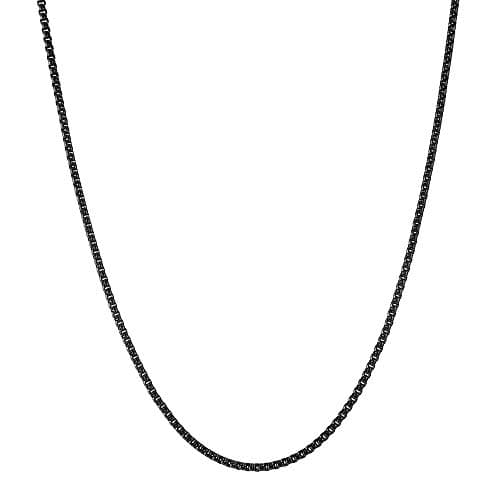 Silver Stainless Steel Rolo Chain Necklace 16-30 Inch for Women Men by HZMAN