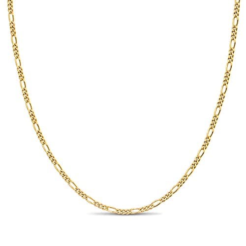 18k Gold Plated 925 Sterling Silver Figaro Necklace Chain for All