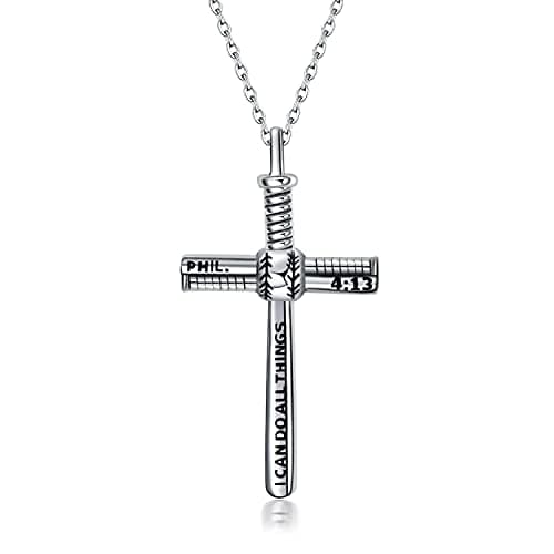 Baseball Cross Necklace for Women