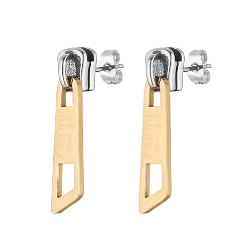 HZMAN Vintage Punk Cute Surgical Steel Zipper Stud Earrings