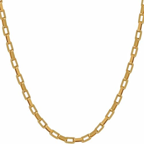 24k Gold Plated Paperclip Chain Necklace for Men and Women