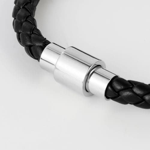 Eigso Wooden Bead PU Leather Cuff Bracelet for Men & Women