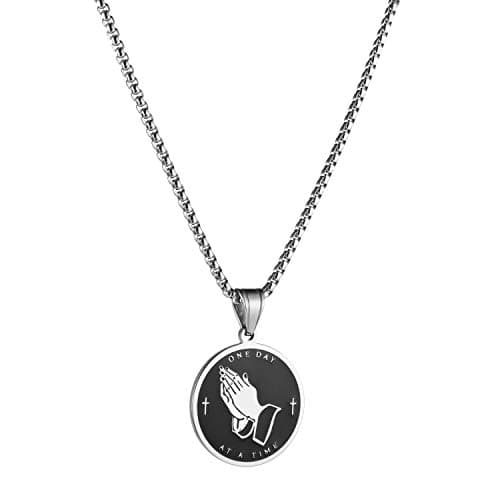 HZMAN Gold Stainless Steel Bible Verse Prayer Jewelry Pendant