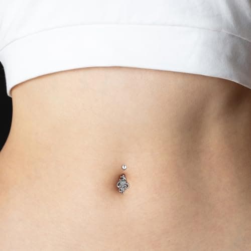 HZMAN 14G Surgical Steel Gothic Belly Button Rings for Women