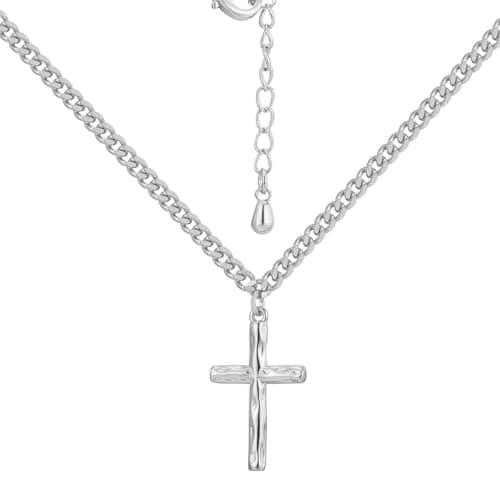 JAYUMO Men's Stainless Steel Cross Necklace with Lord's Prayer Pendant 20" Chain