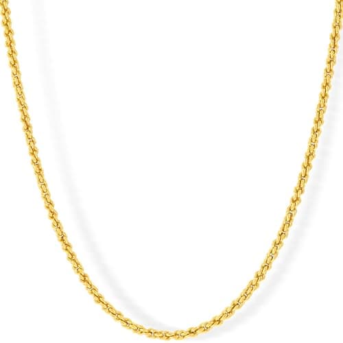 14 to 30 Inch 24k Gold Plated Diamond Cut Rope Chain for Men & Women