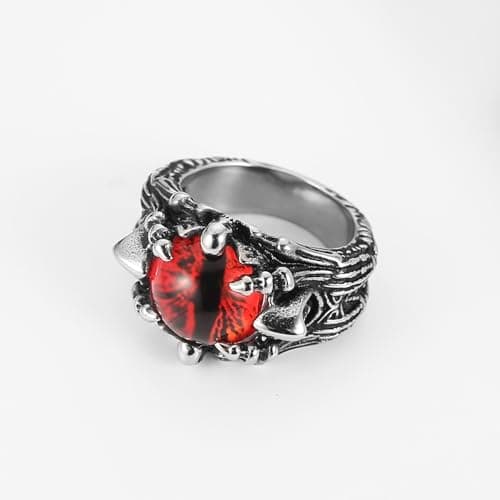 HZMAN Men's Gothic Devil's Eye Demon Claw Ring for Punk Halloween