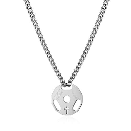 Men's Stainless Steel Dumbbell Pendant Necklace