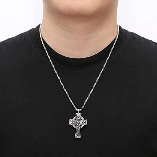 Stainless Steel Celtic Cross Necklace for Men and Women