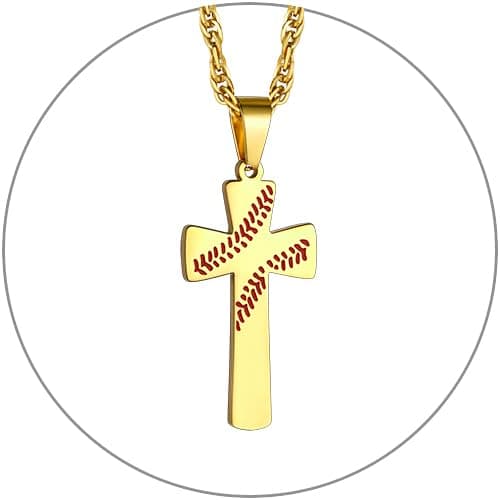 GOLDCHIC JEWELRY Sports Necklaces for Men and Teens – Stainless Steel Chain Jewelry for Football, Baseball, Soccer, Basketball, and Softball Fans