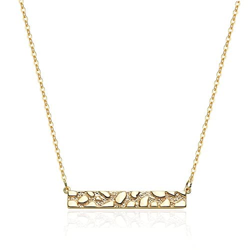 VACRONA 18k Gold Plated Vintage Textured Coin Necklace for Women