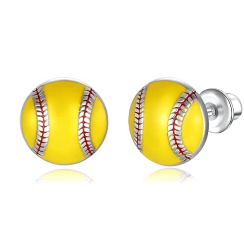 Sports Mom Jewelry: 925 Sterling Silver Earrings for Softball, Volleyball, Basketball, Baseball, Football, and Soccer – Hypoallergenic Gifts for Women and Players