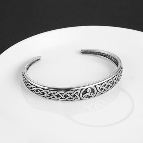 Nordic Viking Celtic Knot Bracelet for Men - Stainless Steel Cuff Bracelet
