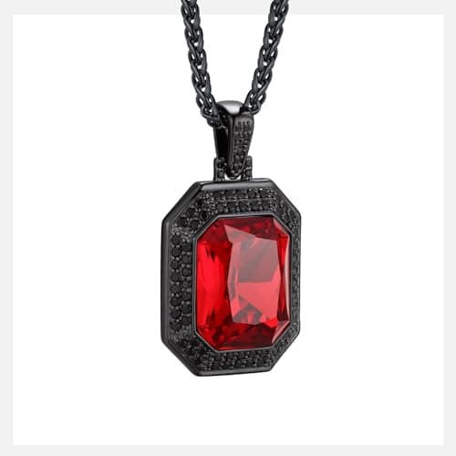Gothic Stainless Steel Dragon Claw Pendant Necklace for Men and Women - Ruby/Blue Topaz/Emerald/Black Onyx