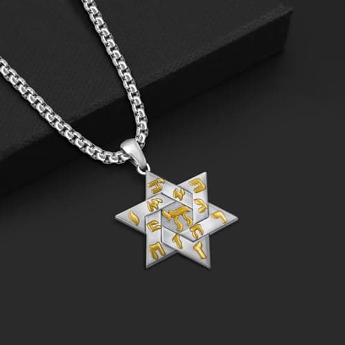 Cujiesp Sterling Silver Star of David Pendant, Jewish Jewelry for Men and Women
