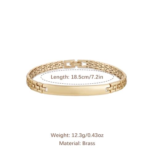 Minimalist 14K Gold Plated Link Bracelet for Women and Men