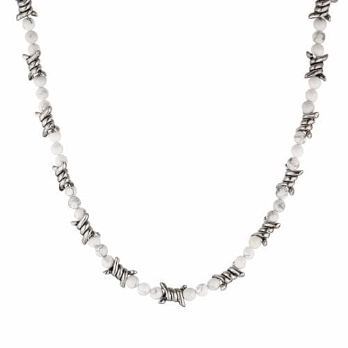 HZMAN Men's Punk Gothic 20 Inch Alloy Barbed Wire Necklace