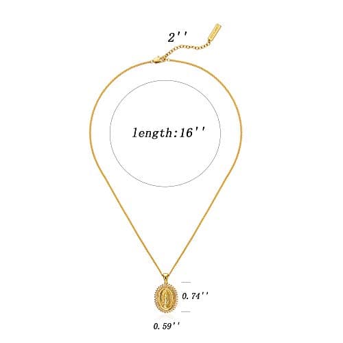 ACC PLANET Gold Plated Virgin Mary Rhinestone Necklace Pendant Ideal for Mother's Day