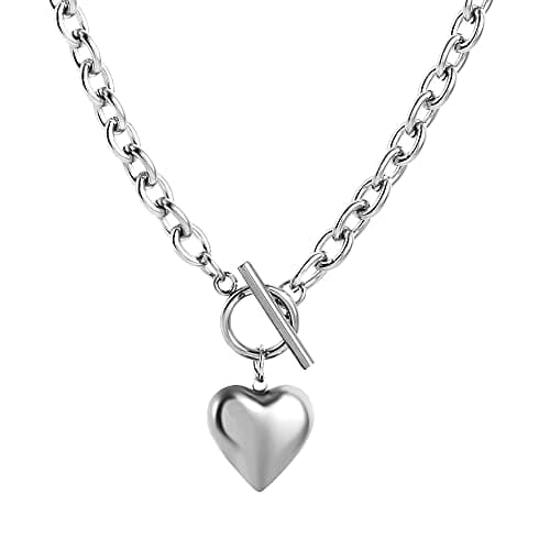 Women's Stainless Steel Heart Pendant Multilayer Necklace