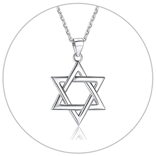 Star of David Necklace for Men and Women - Gold/Stainless Steel Hexagon Pendant