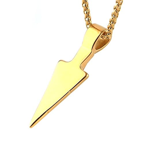 HZMAN Arrowhead Stainless Steel Necklace with Wheat Chain