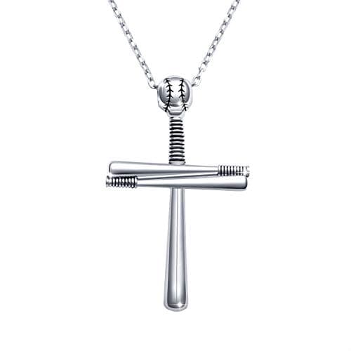Men's Sterling Silver Cross Pendant Necklace - 24 Inch Chain