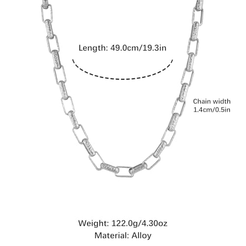 HZMAN Men's Hip Hop Alloy Heavy Paperclip Chain Necklace Gift