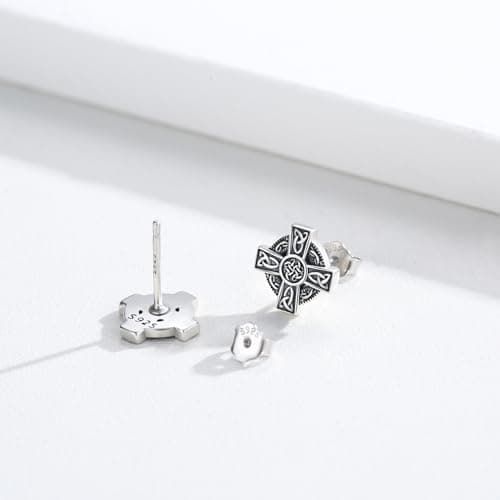 Kootwo Hypoallergenic 925 Sterling Silver Celtic Knot Stud Earrings for Men and Women
