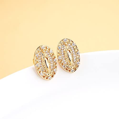 Virgin Mary Stud Earrings for Women - 14K Gold Plated