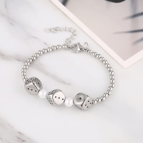 HZMAN Adjustable Beaded Bracelet for Women Artificial Pearl Party Jewelry