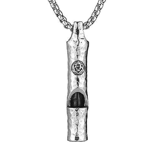 HZMAN Retro Gothic Wolf Whistle Necklace for Adults Outdoor Survival and Dog Training