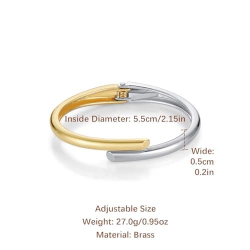 Women's 14K Gold Plated Thin Open Cuff Bracelet