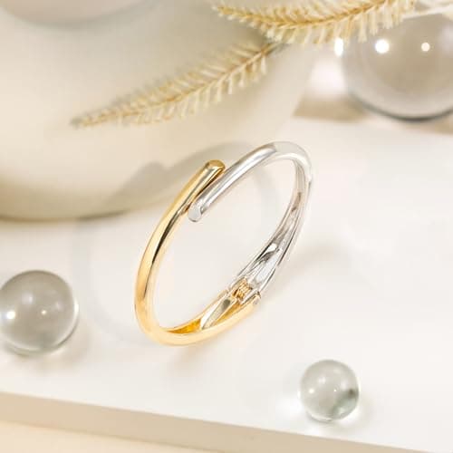 Women's 14K Gold Plated Thin Open Cuff Bracelet