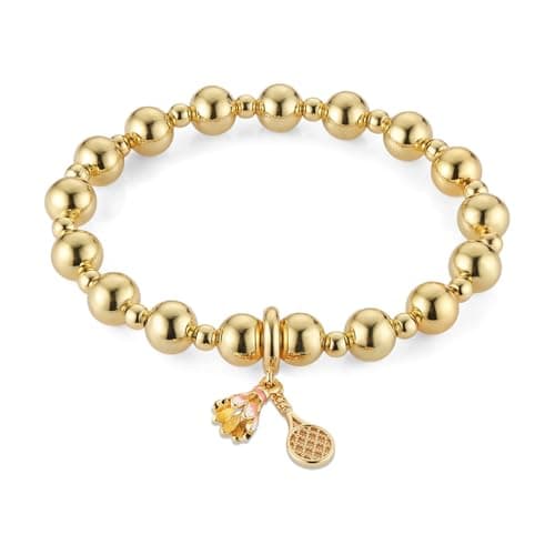 HZMAN Adjustable 14K Gold Plated Beaded Bracelet for Women Cute Gift Jewelry