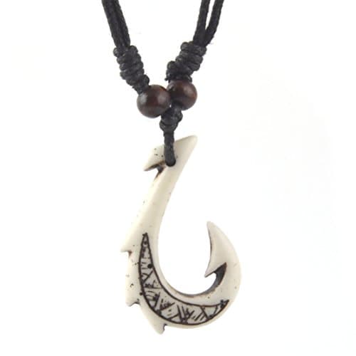 HZMAN Fish Hook Pendant Necklace - Maori Tribal Style